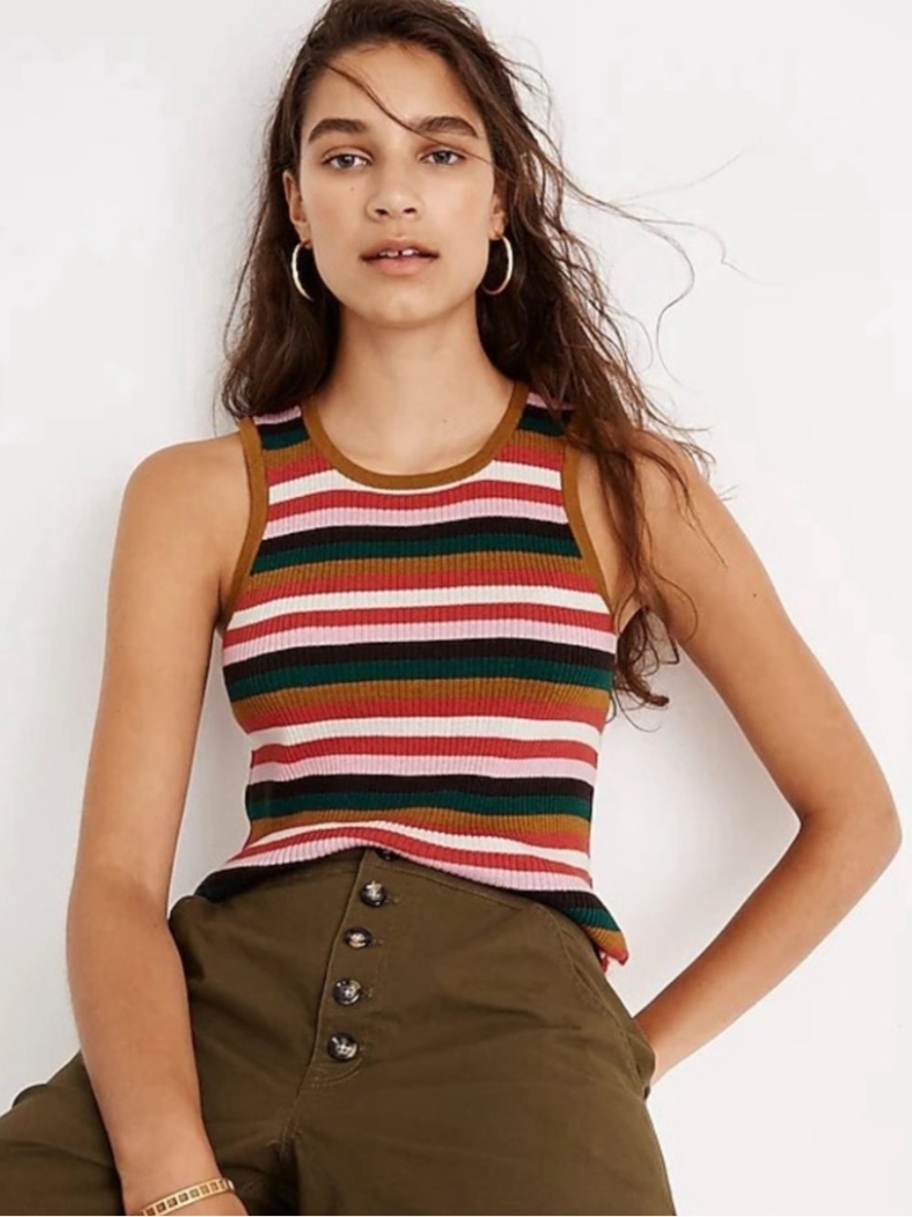 Madewell Multicolor Striped Ribbed Tank